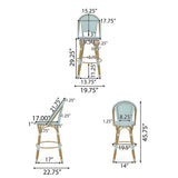 Shelton Wicker and Aluminum Outdoor 29.5 Inch Barstools by Christopher Knight Home -Set of 2