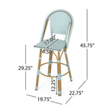 Shelton Wicker and Aluminum Outdoor 29.5 Inch Barstools by Christopher Knight Home -Set of 2