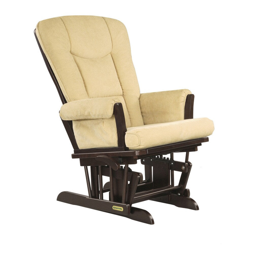 Shermag Espresso/ Vista Biscuit Glider Recliner With Lock Mechanism