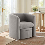 Sherpa Barrel Chair Accent Chair with Storage Ottoman Set