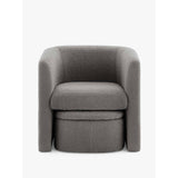 Sherpa Barrel Chair Accent Chair with Storage Ottoman Set