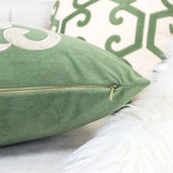 Shierly Applique Embroidery Velvet 20" Square Decorative Throw Pillow
