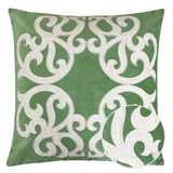 Shierly Applique Embroidery Velvet 20" Square Decorative Throw Pillow