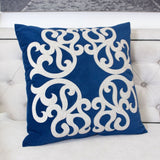 Shierly Applique Embroidery Velvet 20" Square Decorative Throw Pillow