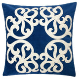 Shierly Applique Embroidery Velvet 20" Square Decorative Throw Pillow