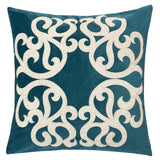 Shierly Applique Embroidery Velvet 20" Square Decorative Throw Pillow