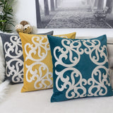 Shierly Applique Embroidery Velvet 20" Square Decorative Throw Pillow