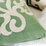 Shierly Applique Embroidery Velvet 20" Square Decorative Throw Pillow