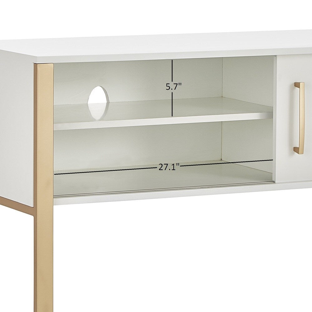 Shiloh Contemporary White and Gold Entertainment Center by iNSPIRE Q Bold