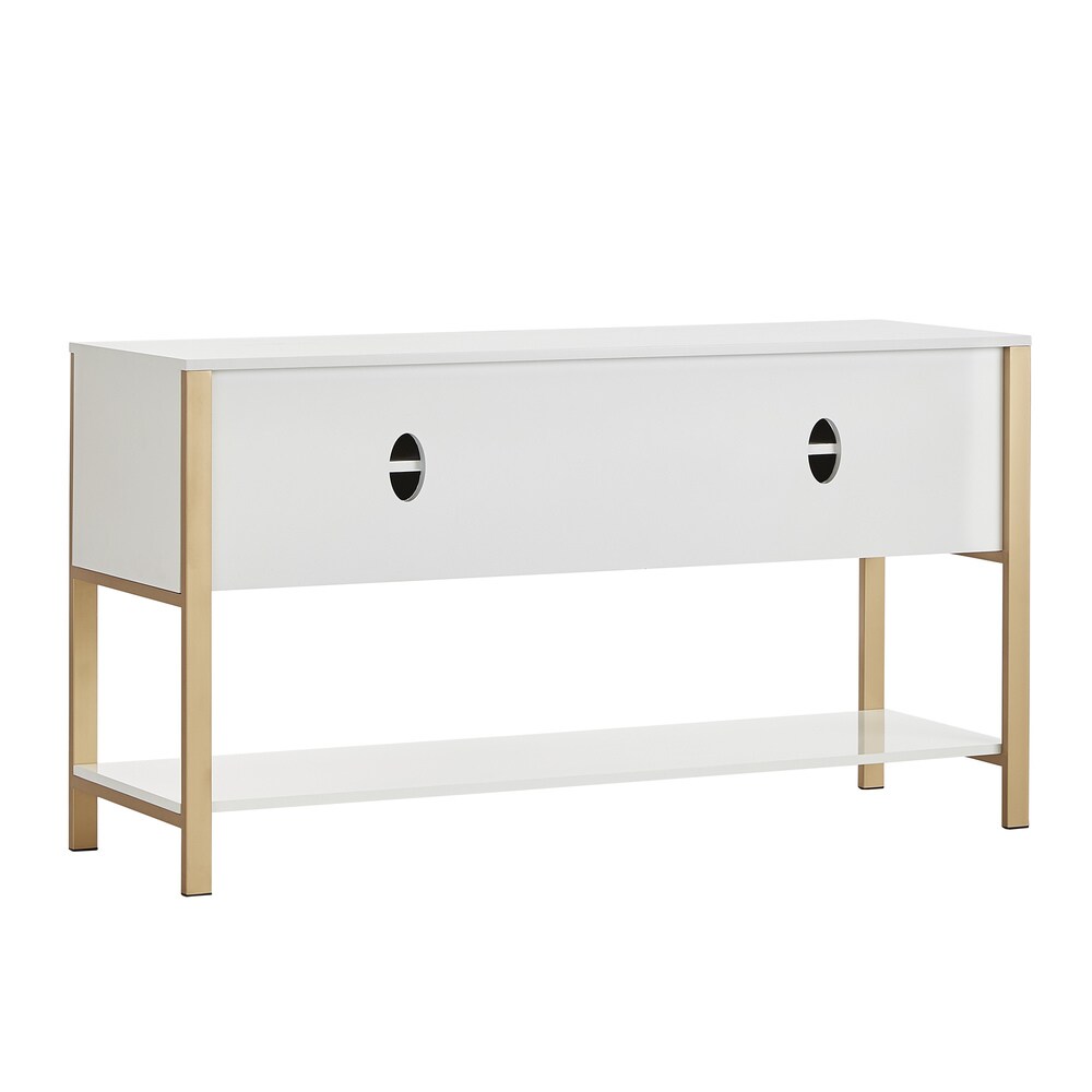 Shiloh Contemporary White and Gold Entertainment Center by iNSPIRE Q Bold