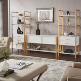 Shiloh Contemporary White and Gold Entertainment Center by iNSPIRE Q Bold