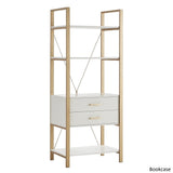 Shiloh Contemporary White and Gold Entertainment Center by iNSPIRE Q Bold