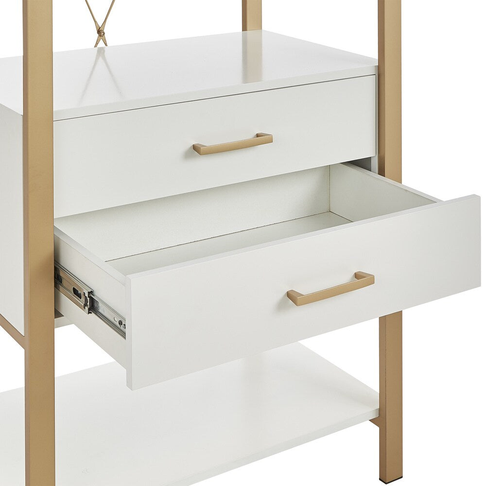 Shiloh Contemporary White and Gold Entertainment Center by iNSPIRE Q Bold