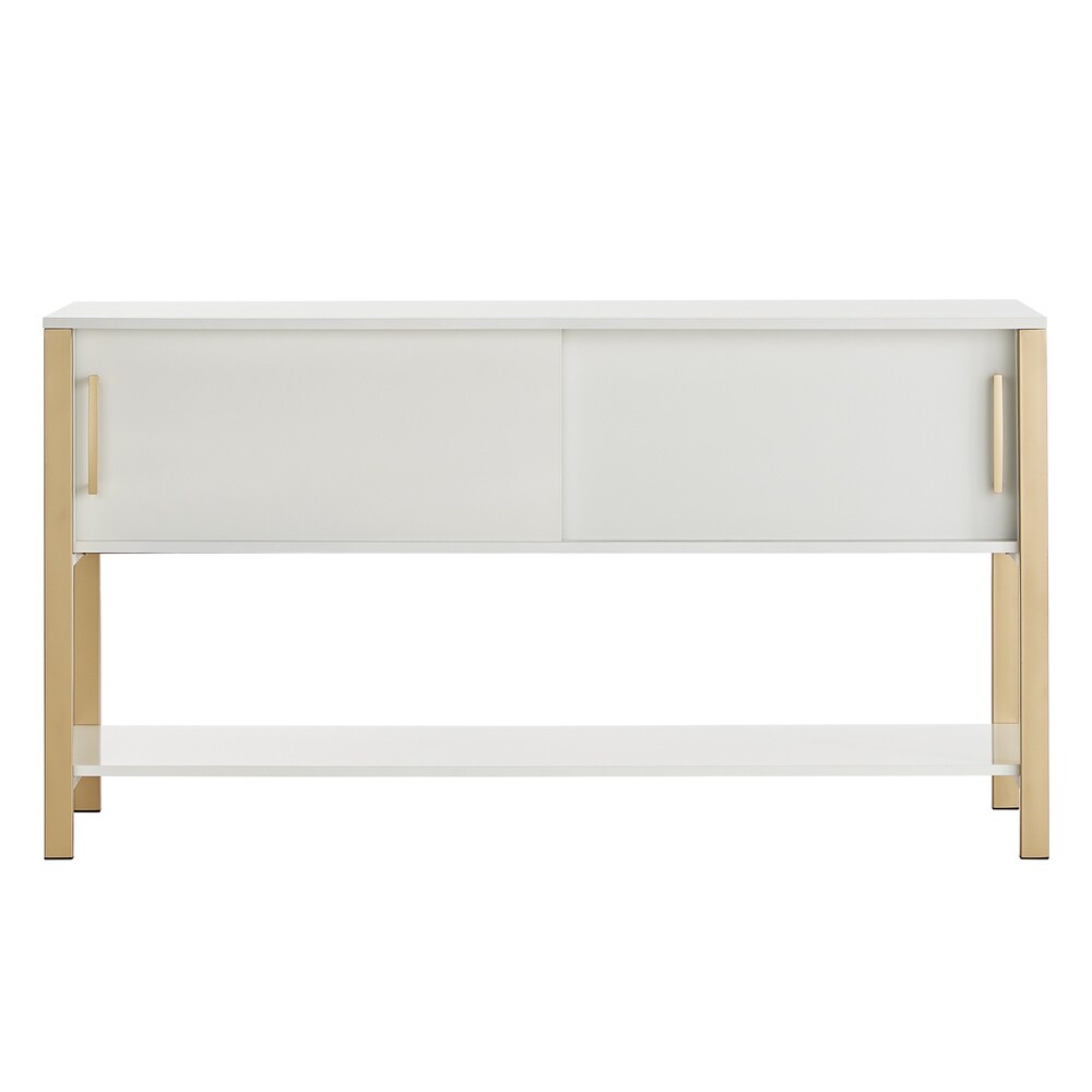 Shiloh Contemporary White and Gold Entertainment Center by iNSPIRE Q Bold
