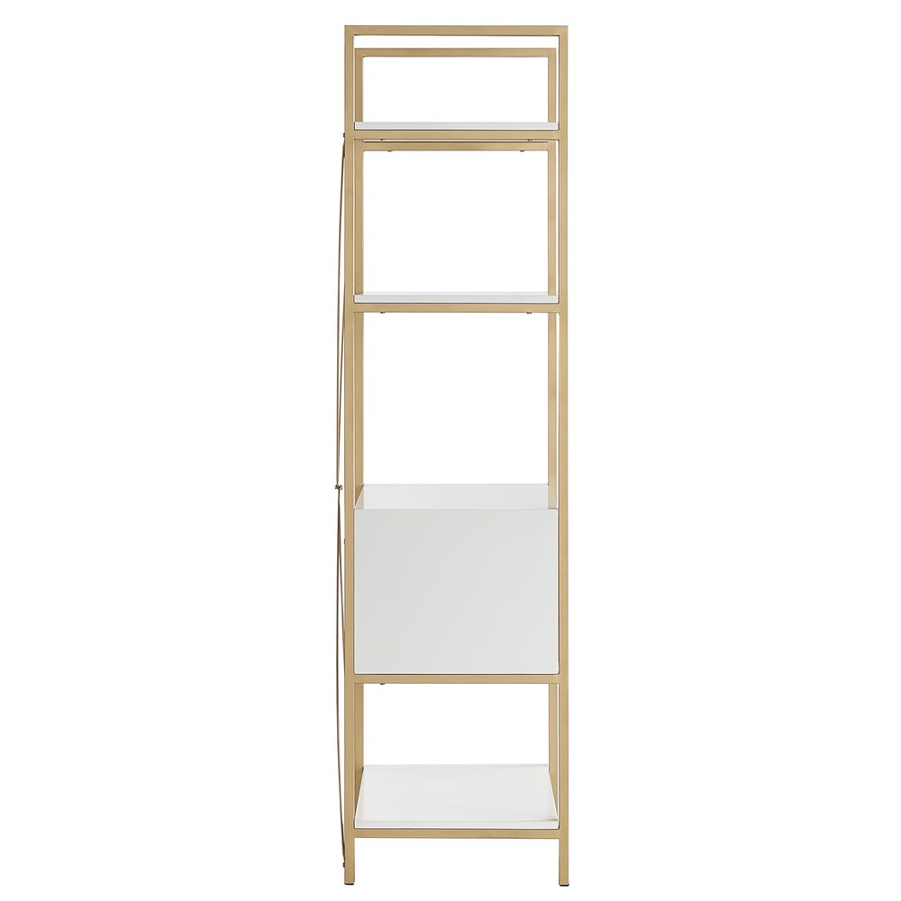 Shiloh Contemporary White and Gold Entertainment Center by iNSPIRE Q Bold