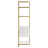 Shiloh Contemporary White and Gold Entertainment Center by iNSPIRE Q Bold