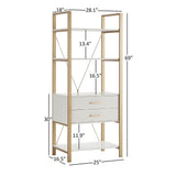 Shiloh Contemporary White and Gold Entertainment Center by iNSPIRE Q Bold