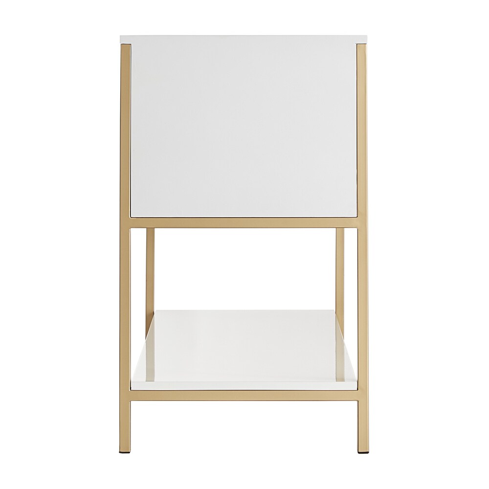 Shiloh Contemporary White and Gold Entertainment Center by iNSPIRE Q Bold