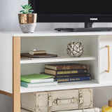 Shiloh Contemporary White and Gold Entertainment Center by iNSPIRE Q Bold