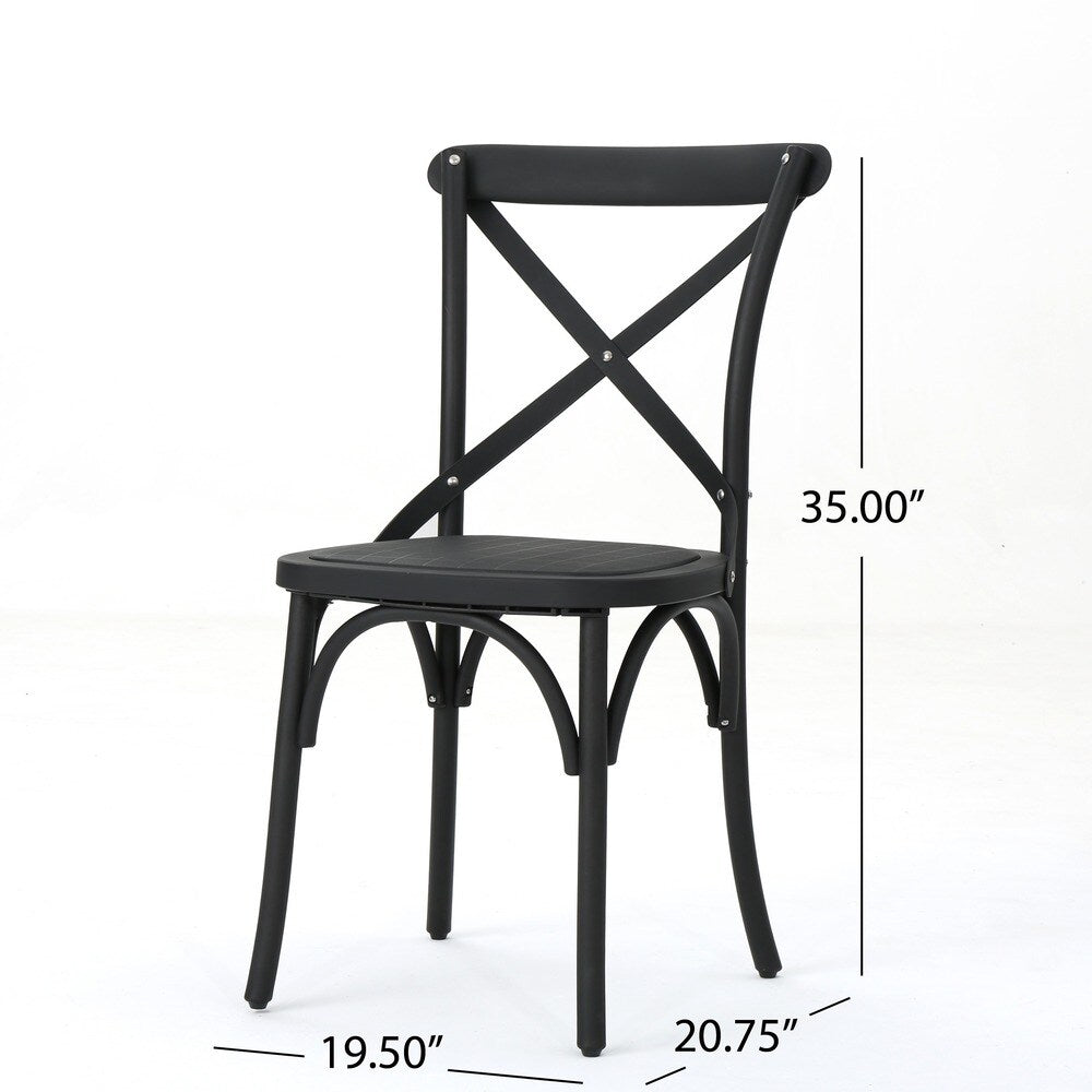 ShilohFarmhouse Plastic Nylon Dining Chairs (Set of 2) by Christopher Knight Home