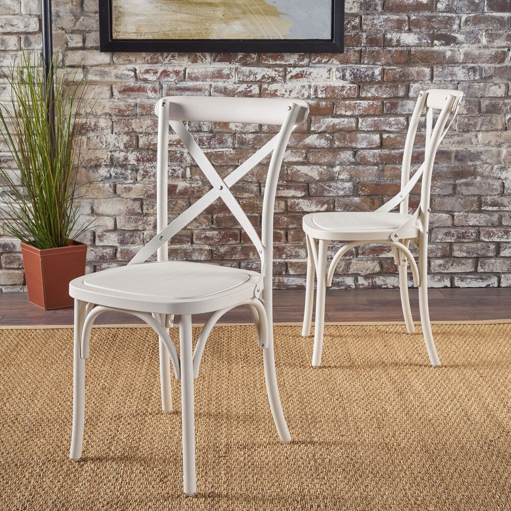 ShilohFarmhouse Plastic Nylon Dining Chairs (Set of 2) by Christopher Knight Home