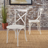 ShilohFarmhouse Plastic Nylon Dining Chairs (Set of 2) by Christopher Knight Home