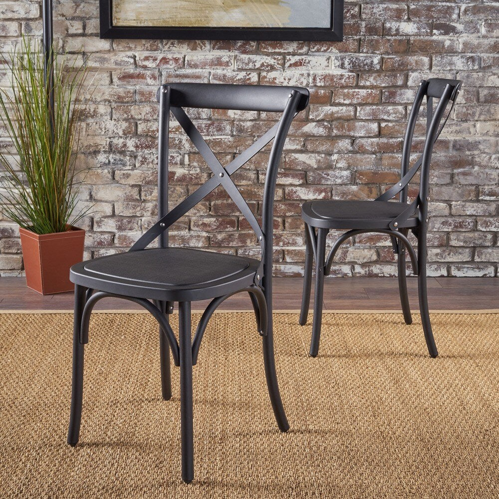 ShilohFarmhouse Plastic Nylon Dining Chairs (Set of 2) by Christopher Knight Home