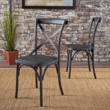ShilohFarmhouse Plastic Nylon Dining Chairs (Set of 2) by Christopher Knight Home
