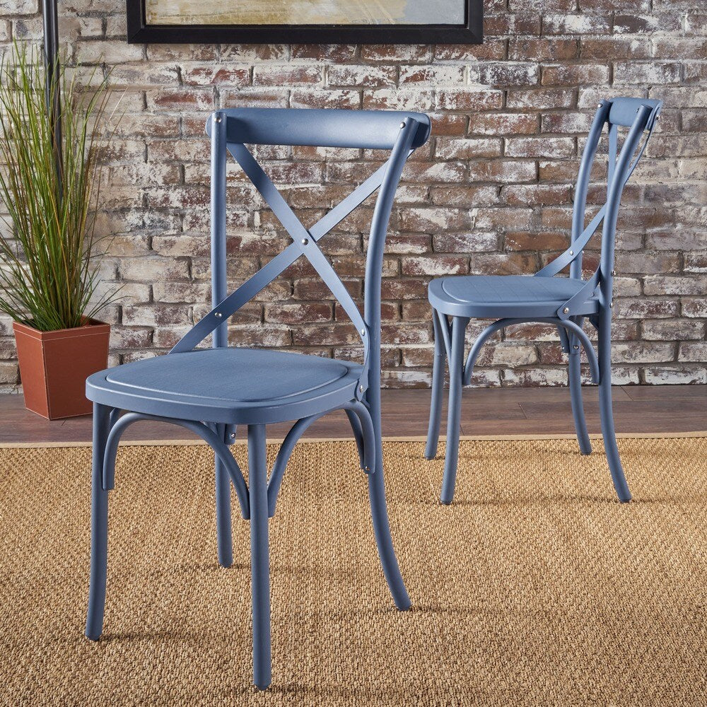 ShilohFarmhouse Plastic Nylon Dining Chairs (Set of 2) by Christopher Knight Home