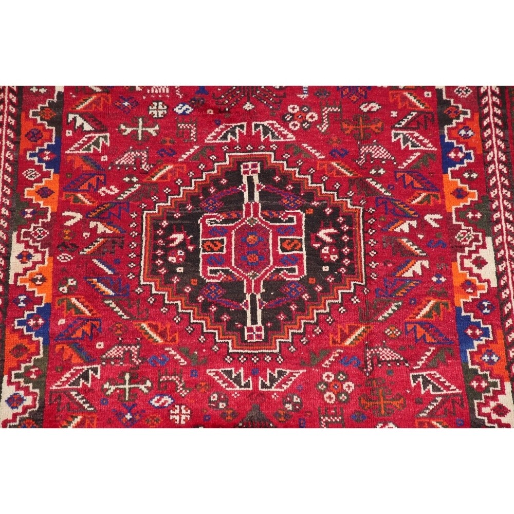 Shiraz Oriental Traditional Hand Knotted Wool Persian Area Rug - 8'9" x 5'5"