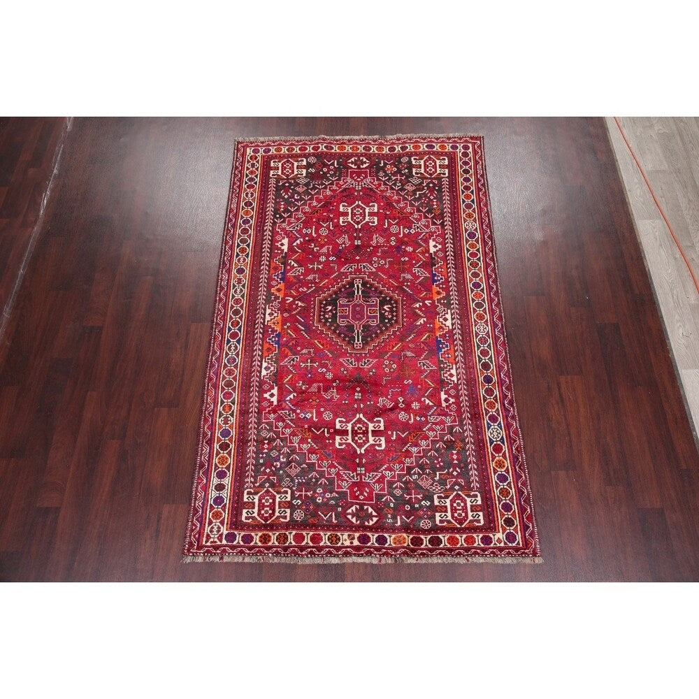 Shiraz Oriental Traditional Hand Knotted Wool Persian Area Rug - 8'9" x 5'5"