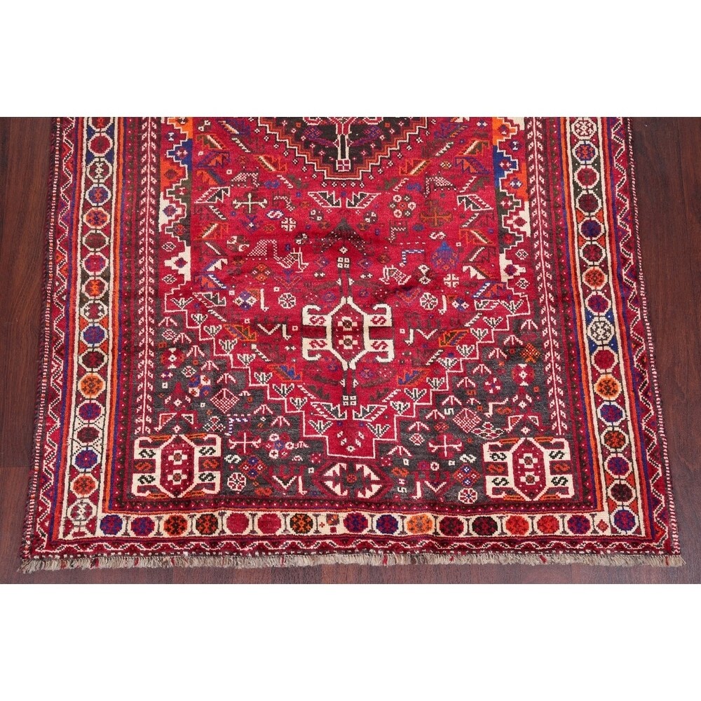 Shiraz Oriental Traditional Hand Knotted Wool Persian Area Rug - 8'9" x 5'5"