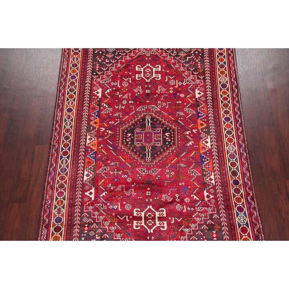 Shiraz Oriental Traditional Hand Knotted Wool Persian Area Rug - 8'9" x 5'5"
