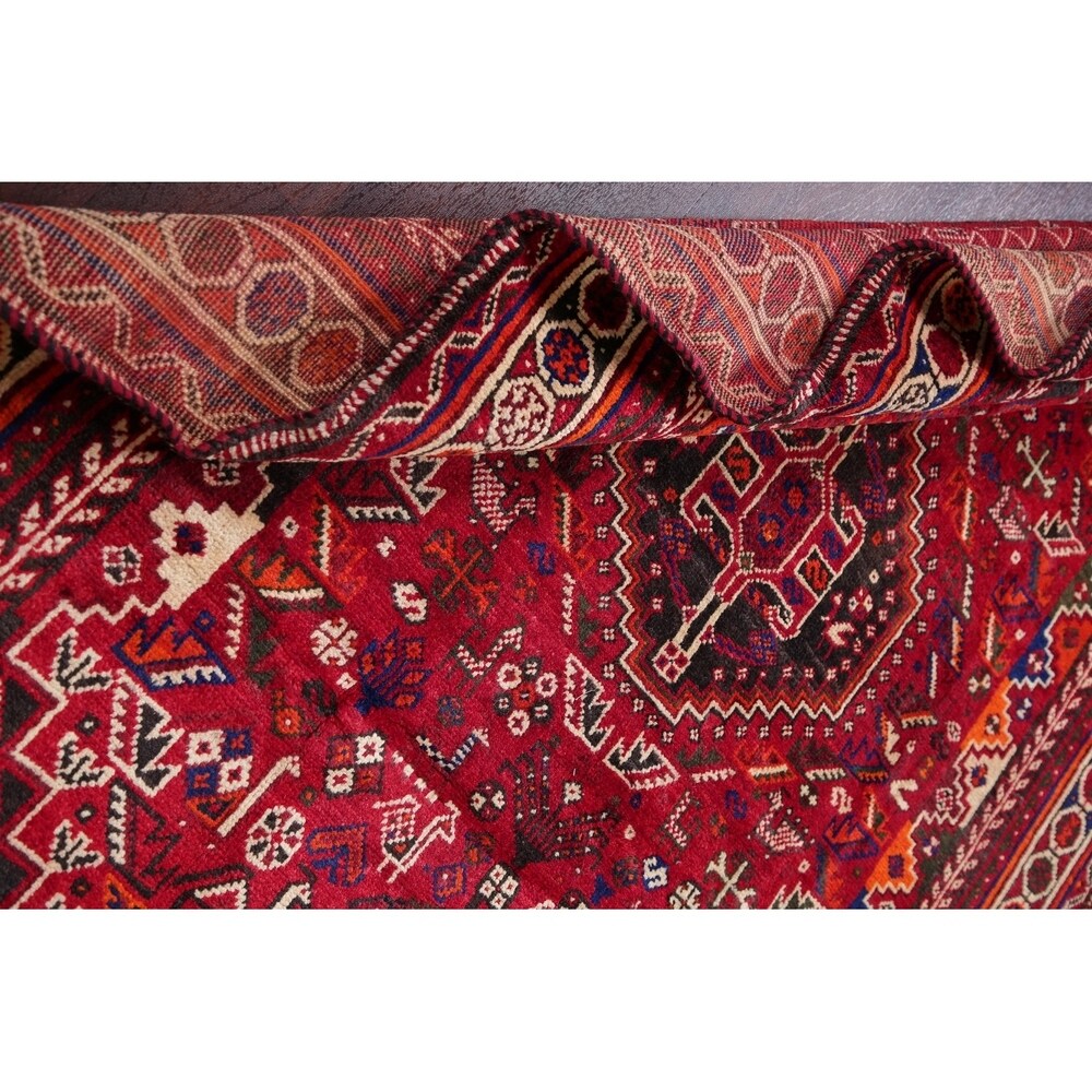 Shiraz Oriental Traditional Hand Knotted Wool Persian Area Rug - 8'9" x 5'5"