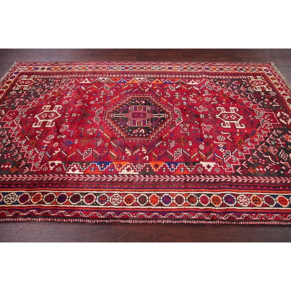 Shiraz Oriental Traditional Hand Knotted Wool Persian Area Rug - 8'9" x 5'5"