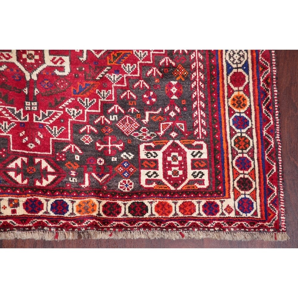 Shiraz Oriental Traditional Hand Knotted Wool Persian Area Rug - 8'9" x 5'5"
