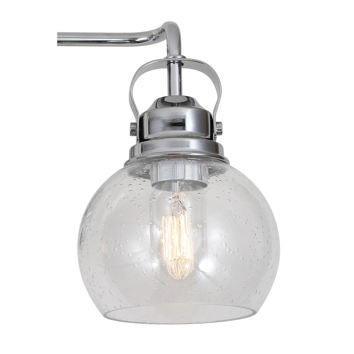 Shirley 24" 3-light Metal/ Bubbled Glass Vanity Light, Chrome by JONATHAN Y