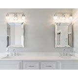 Shirley 24" 3-light Metal/ Bubbled Glass Vanity Light, Chrome by JONATHAN Y