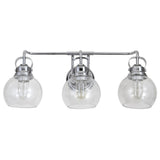 Shirley 24" 3-light Metal/ Bubbled Glass Vanity Light, Chrome by JONATHAN Y
