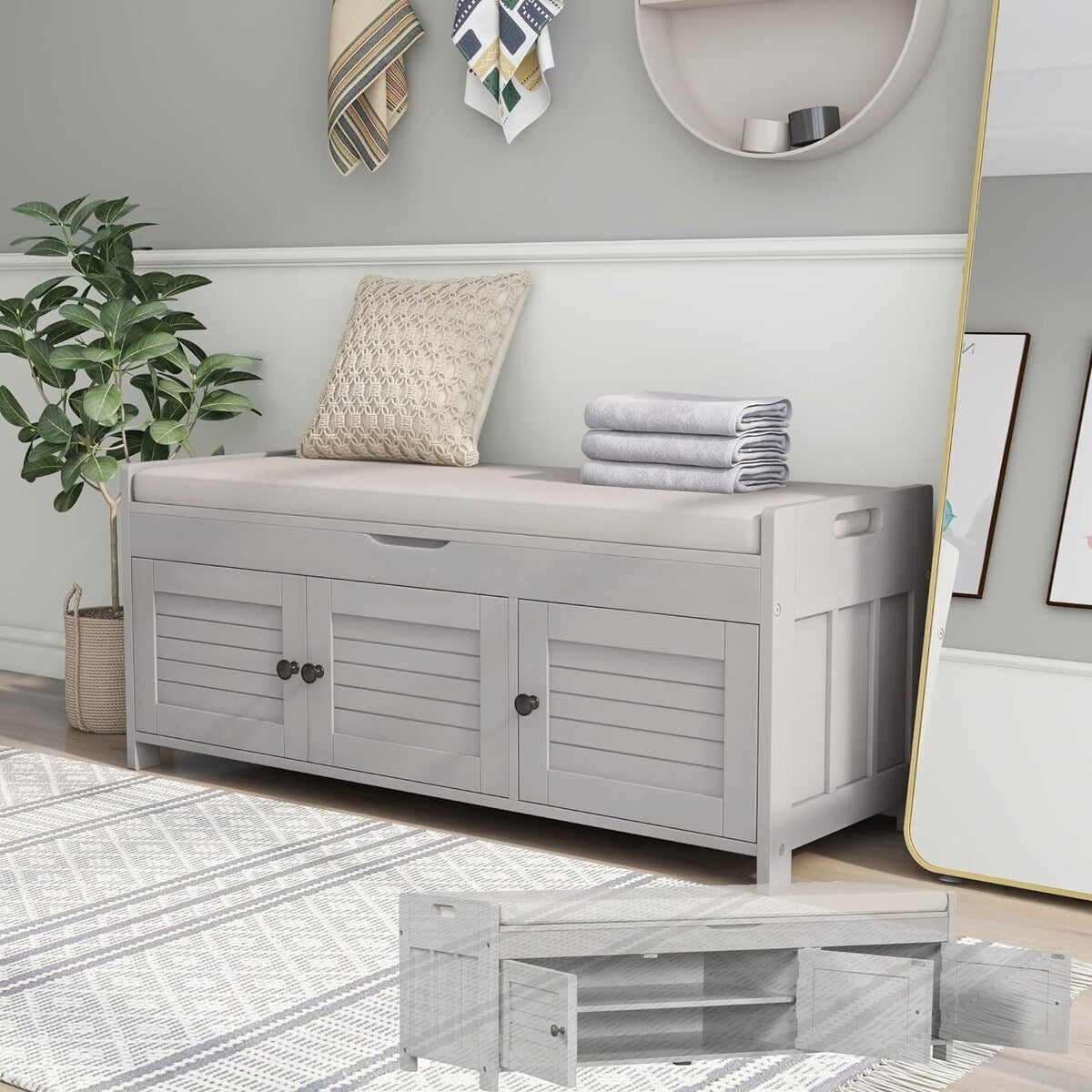 Shoe bench with cushion hotsell