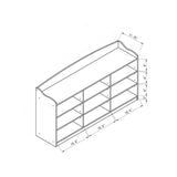 Shoe Bench with 9 Shelves