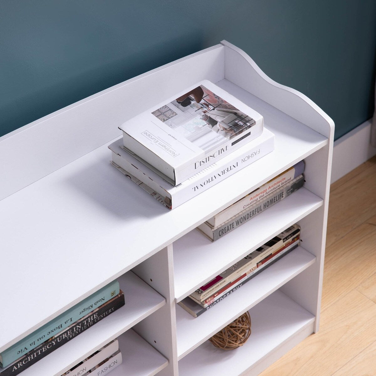 Shoe Bench with 9 Shelves