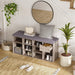 Shoe Bench, Entryway Storage Bench with Drawer and 11 Cubbies, Cubby Shoe Rack with Adjustable Shelves, Shoe Organizer Cabinet