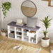 Shoe Bench, Entryway Storage Bench with Drawer and 11 Cubbies, Cubby Shoe Rack with Adjustable Shelves, Shoe Organizer Cabinet