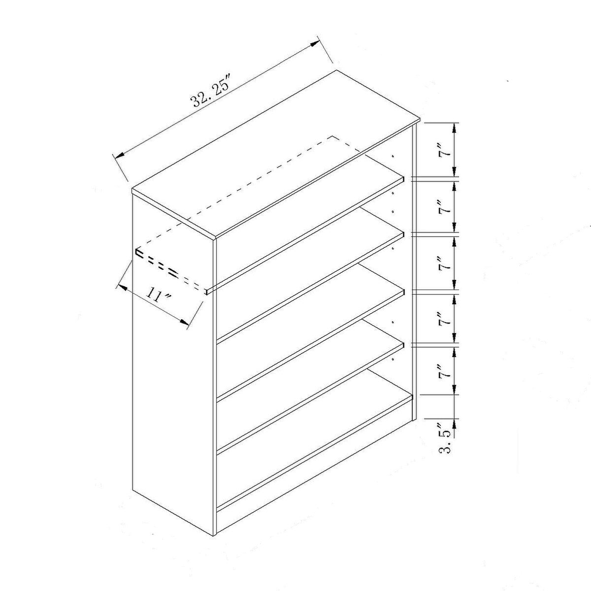 Shoe Cabinet With Two Doors And Five Shelves