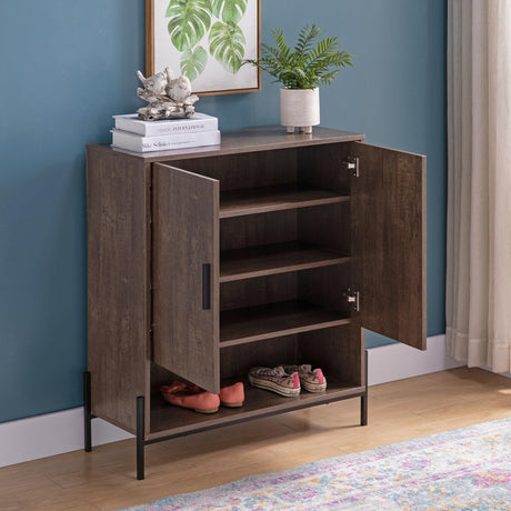 Shoe Cabinet With Two Doors And Four Shelves