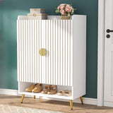 Shoe Cabinet with Doors, Shoe Storage Cabinet with Adjustable Shelves, Wooden Shoes Rack Shoe Storage Organizer