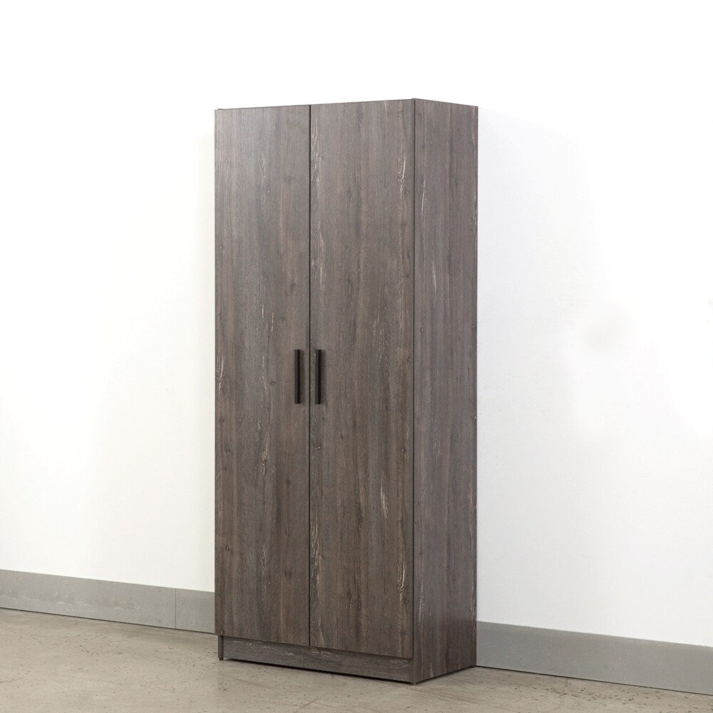 Shoe Cabinet with Six Shelves in Rustic Gray