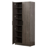 Shoe Cabinet with Six Shelves in Rustic Gray