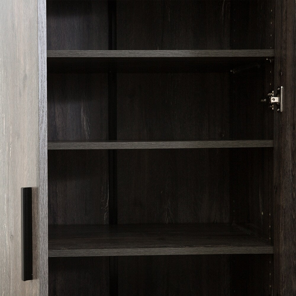 Shoe Cabinet with Six Shelves in Rustic Gray